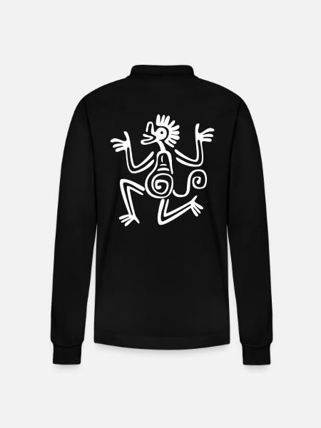 aztec Maya kalender Inka - Stanley/Stella Unisex Bio-Langarm-Poloshirt Prepster - Schwarz