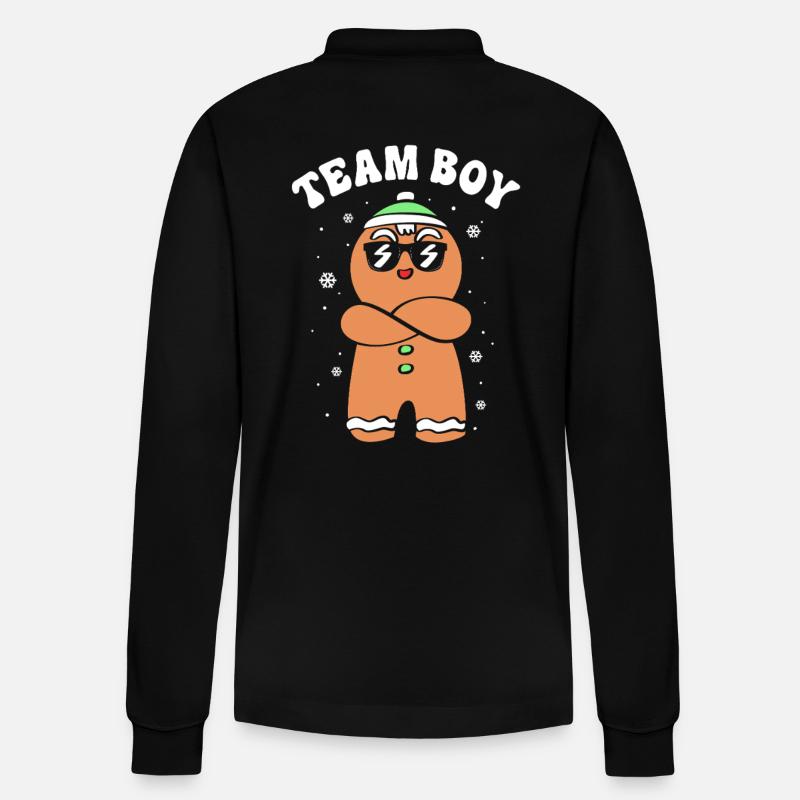 Team Boy Weihnachten - Stanley/Stella Unisex Bio-Langarm-Poloshirt Prepster - Schwarz