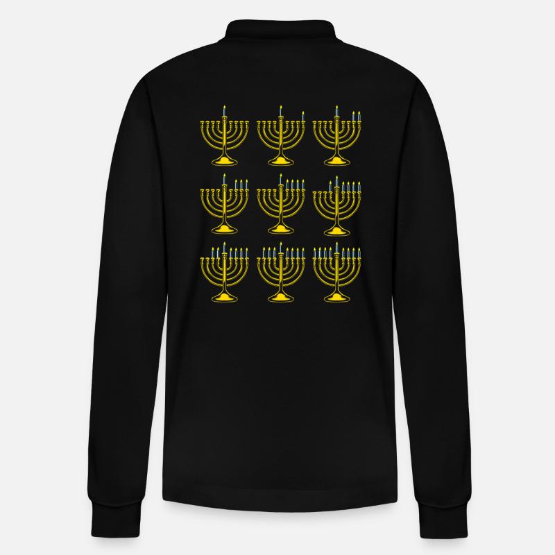 Hanoukka Hanoukka Hanoucca - Polo à manches longues bio PREPSTER Stanley/Stella Unisexe - noir