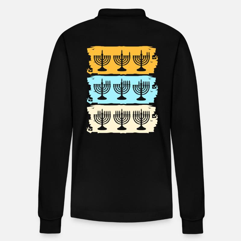 Hanoukka Hanoukka Hanoukka - Polo à manches longues bio PREPSTER Stanley/Stella Unisexe - noir