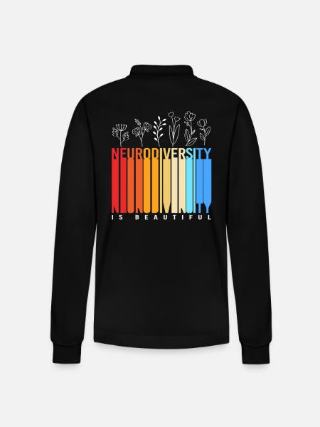 Autisme Hjerne Autisme Asperger Neurodiversitet - Stanley/Stella Prepster økologisk unisex langærmet poloshirt - sort