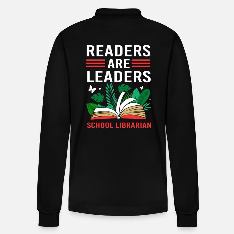 Lesen Bibliothek Leseratte - Stanley/Stella Unisex Bio-Langarm-Poloshirt Prepster - Schwarz