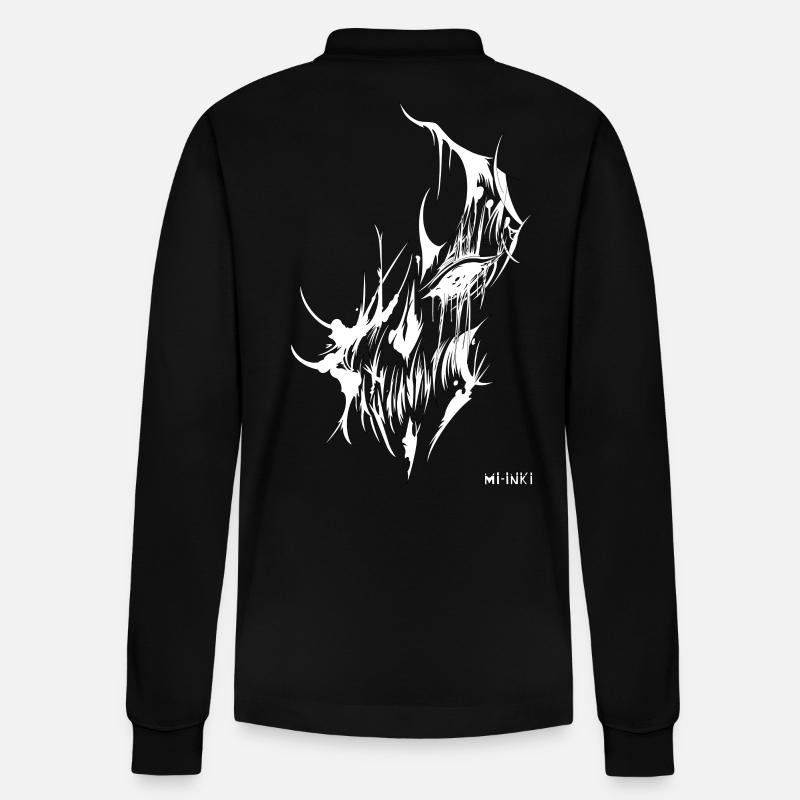 Verlaufender skull - Stanley/Stella Unisex Bio-Langarm-Poloshirt Prepster - Schwarz