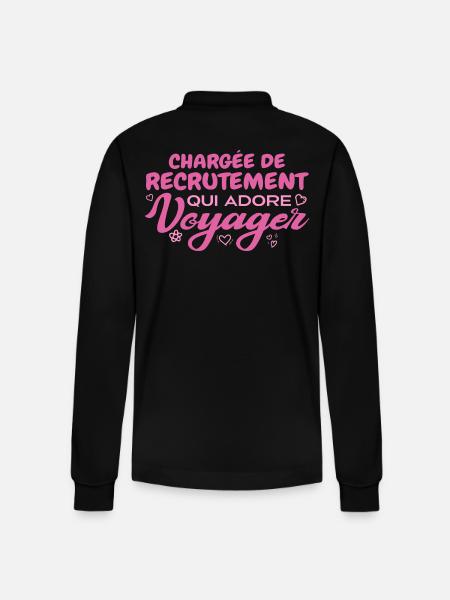 Passionate globetrotting recruitment officer - Stanley/Stella Organic Unisex Long-Sleeved Polo Shirt Prepster - black