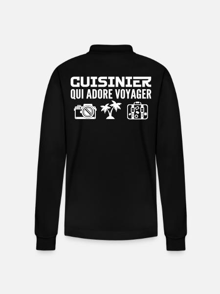 Travellers & Cooks: Passion & Discovery - Stanley/Stella Organic Unisex Long-Sleeved Polo Shirt Prepster - black