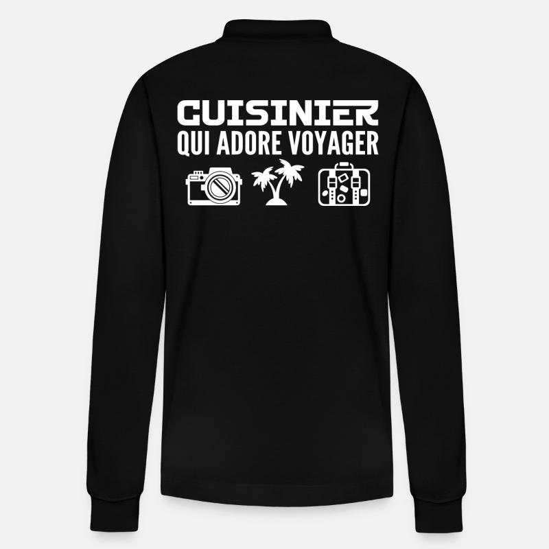 Reisende & Köche: Leidenschaft & Entdeckung - Stanley/Stella Unisex Bio-Langarm-Poloshirt Prepster - Schwarz