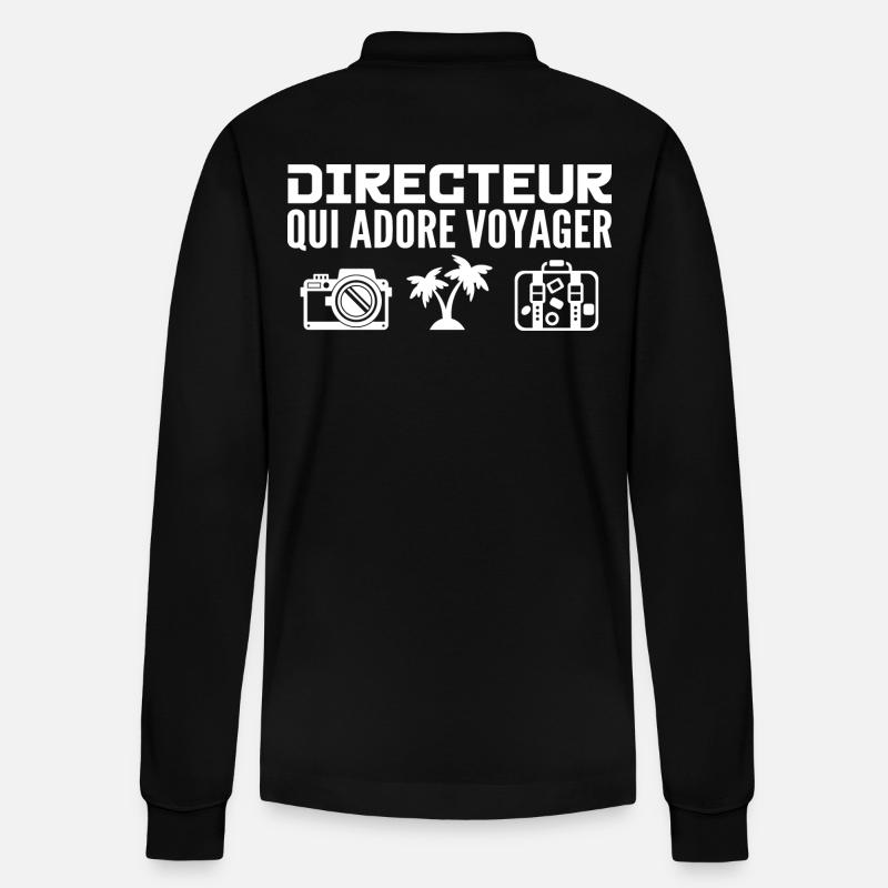 Voyageurs & Directeurs : Passion & Découverte - Polo à manches longues bio PREPSTER Stanley/Stella Unisexe - noir