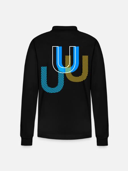 U Buchstabe - Stanley/Stella Unisex Bio-Langarm-Poloshirt Prepster - Schwarz