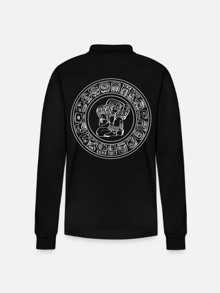 Maya kalender aztec Inka - Stanley/Stella Unisex Bio-Langarm-Poloshirt Prepster - Schwarz