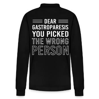 Intestinal disease Gastroparesis - Stanley/Stella Organic Unisex Long-Sleeved Polo Shirt Prepster - black - Back - Anna (173cm)