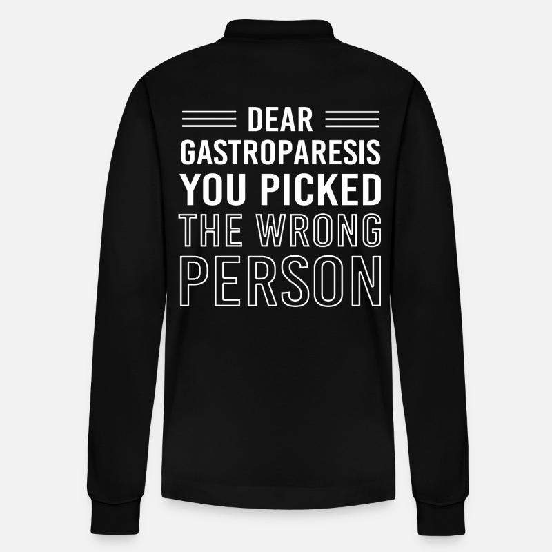 Darm Krankheit Gastroparese - Stanley/Stella Unisex Bio-Langarm-Poloshirt Prepster - Schwarz