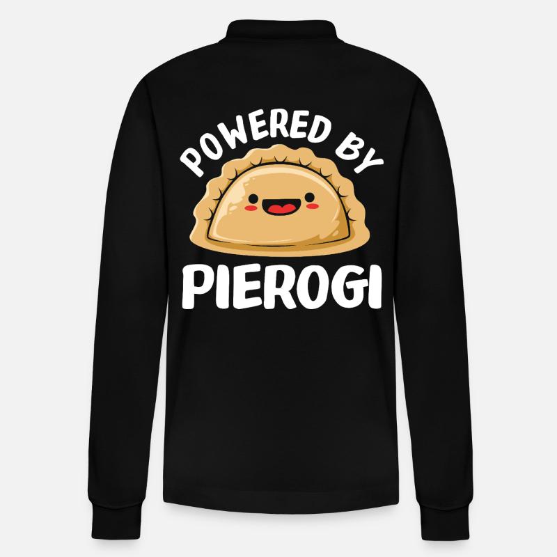 Pierogi Polen Polnisch - Stanley/Stella Unisex Bio-Langarm-Poloshirt Prepster - Schwarz