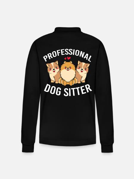 Pet Sitter Pets Babysitter - Stanley/Stella Organic Unisex Long-Sleeved Polo Shirt Prepster - black