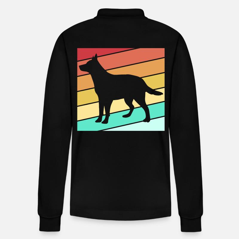 Bouvier australien chien - Polo à manches longues bio PREPSTER Stanley/Stella Unisexe - noir