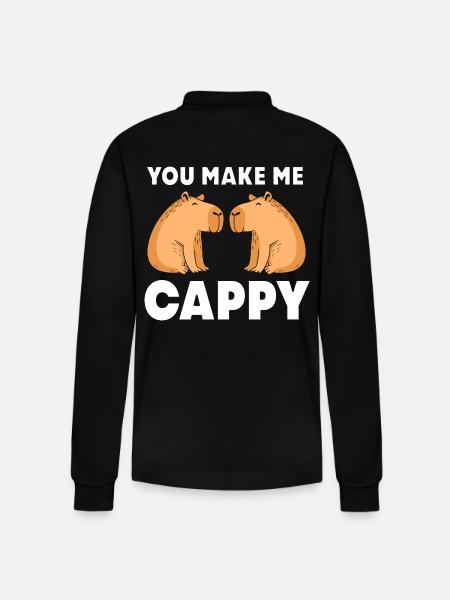 Capibara Capybara - Stanley/Stella Organic Unisex Long-Sleeved Polo Shirt Prepster - black