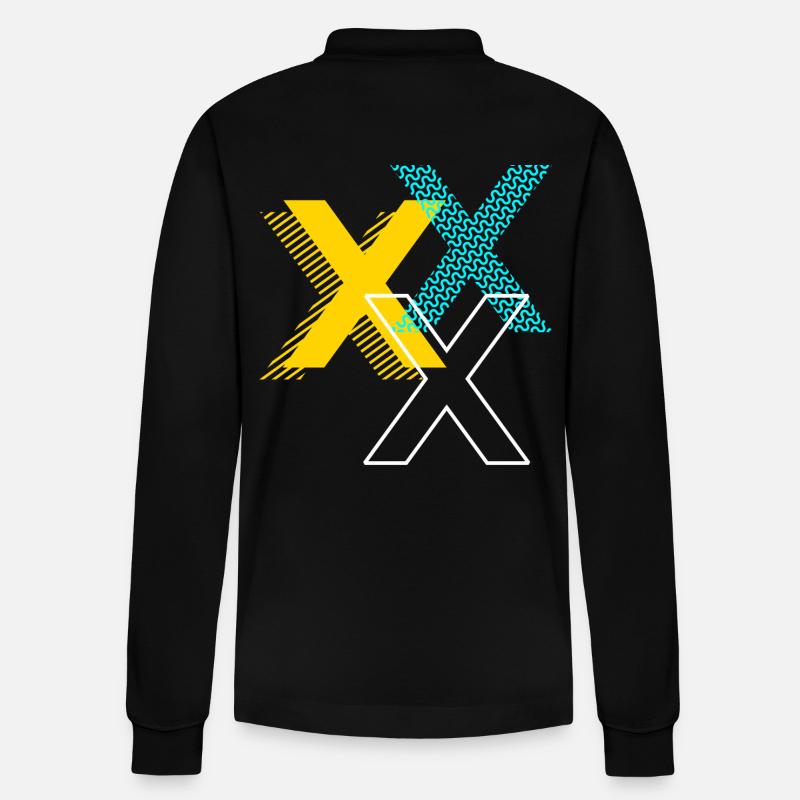 X Buchstabe - Stanley/Stella Unisex Bio-Langarm-Poloshirt Prepster - Schwarz