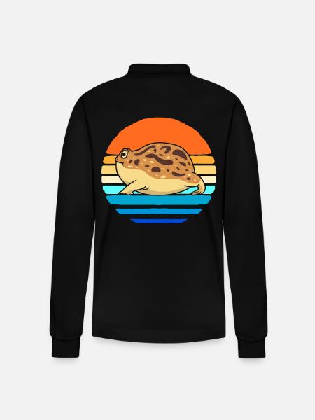 Frosch Desert Rain Frog - Stanley/Stella Organic Unisex Long-Sleeved Polo Shirt Prepster - black