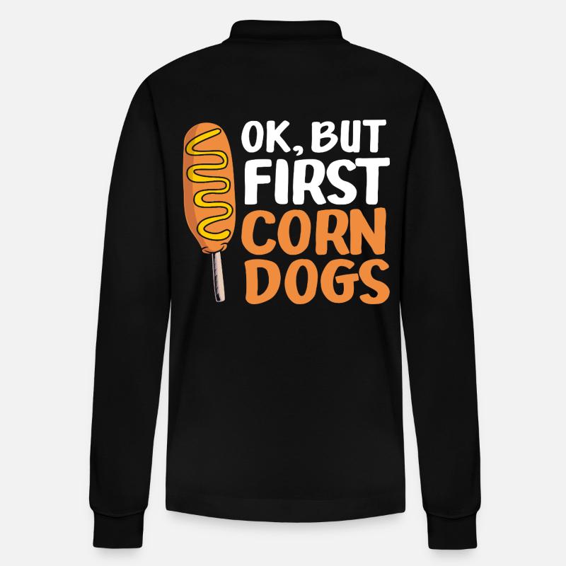 Corn Dog - Stanley/Stella Unisex Bio-Langarm-Poloshirt Prepster - Schwarz