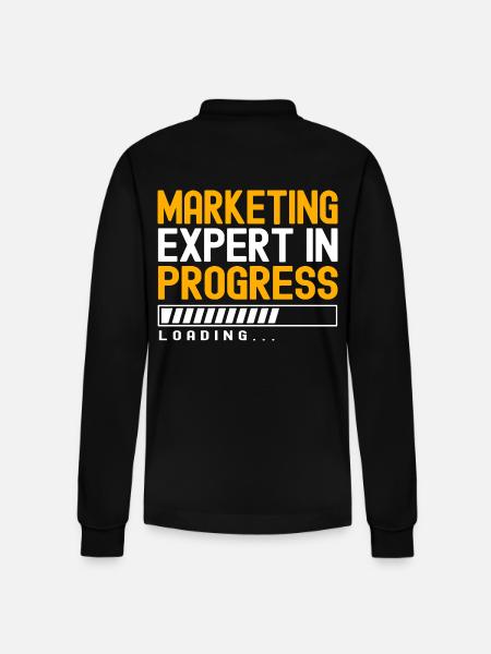 Marketing Manager Expert - Stanley/Stella Organic Unisex Long-Sleeved Polo Shirt Prepster - black