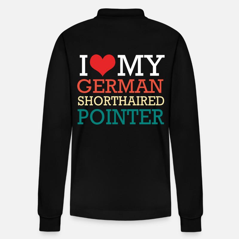 German Pointer Hund Deutsch Kurzhaar - Stanley/Stella Unisex Bio-Langarm-Poloshirt Prepster - Schwarz