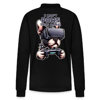 Hunde, Französische Bulldogge Videospiel VR-Brille - Stanley/Stella Unisex Bio-Langarm-Poloshirt Prepster - Schwarz - Hinten - Anna (173cm)