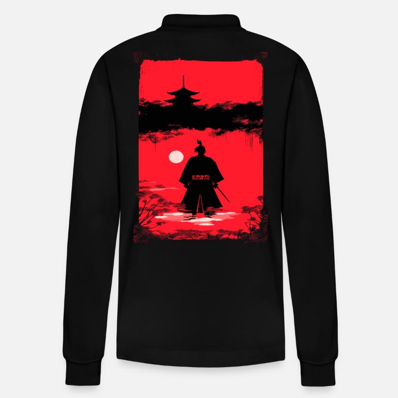 Samouraï au clair de lune - Polo à manches longues bio PREPSTER Stanley/Stella Unisexe - noir