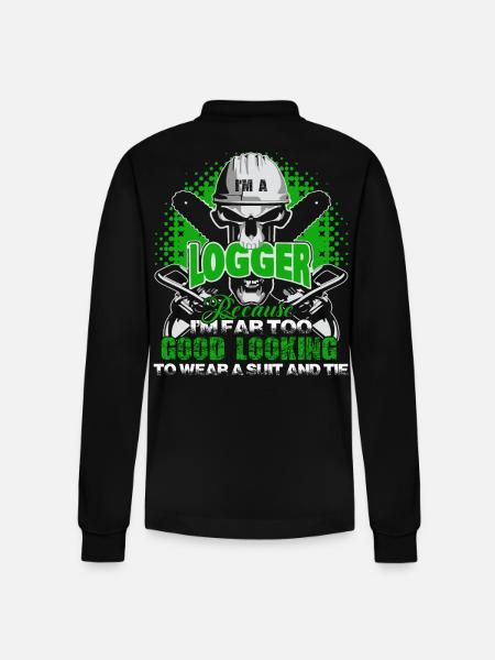 Logger Proud Logger - Stanley/Stella Organic Unisex Long-Sleeved Polo Shirt Prepster - black