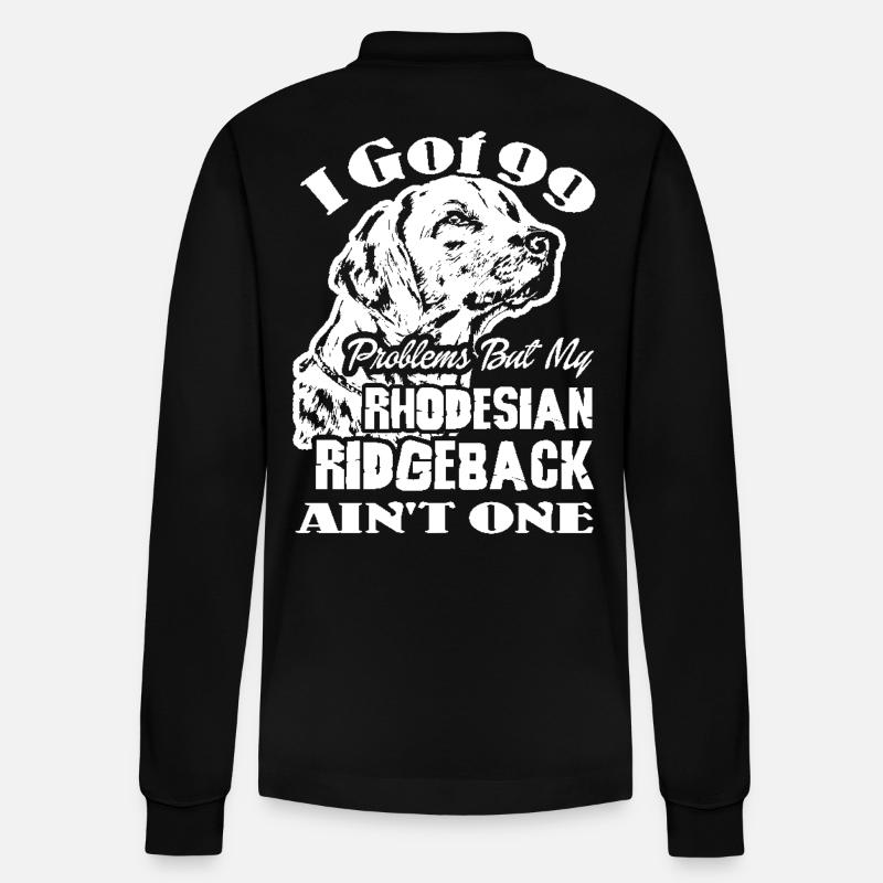 Rhodesian Ridgeback Ain't Problem - Stanley/Stella Organic Unisex Long-Sleeved Polo Shirt Prepster - black