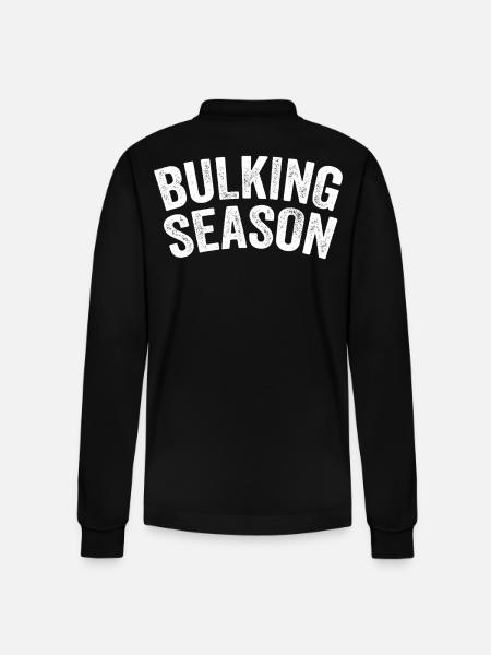 Bulking Season White - Stanley/Stella Organic Unisex Long-Sleeved Polo Shirt Prepster - black