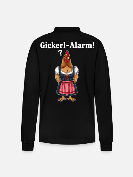 Gickerl-Alarm ! - Stanley/Stella Unisex Bio-Langarm-Poloshirt Prepster - Schwarz