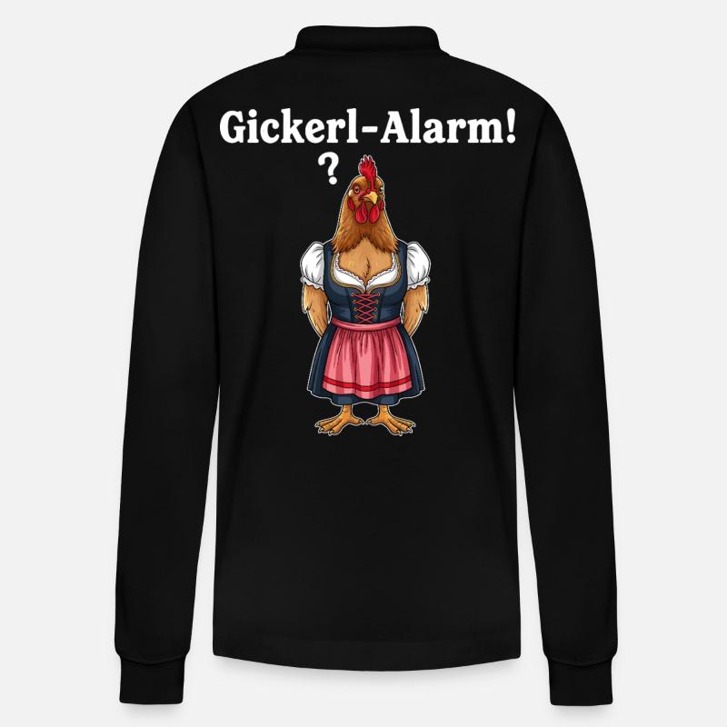 Gickerl-Alarm ! - Stanley/Stella Unisex Bio-Langarm-Poloshirt Prepster - Schwarz