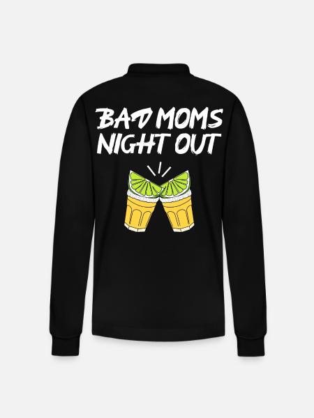 Bad Moms Night Out - Stanley/Stella Organic Unisex Long-Sleeved Polo Shirt Prepster - black