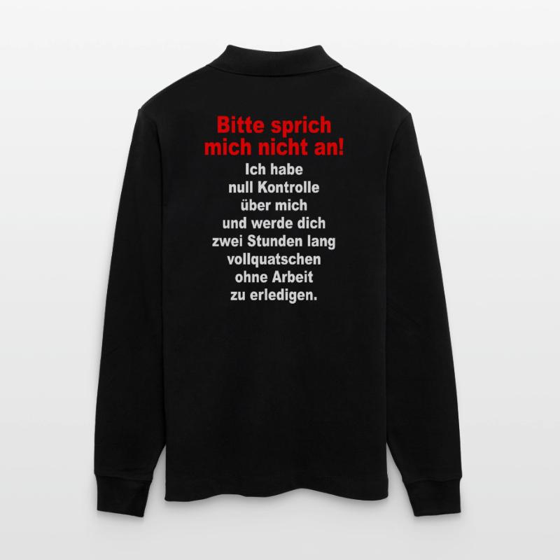 Bitte Sprich Mich Nicht An Ironie Sarkasmus Büro Stanley/Stella Unisex Bio-Langarm-Poloshirt Prepster