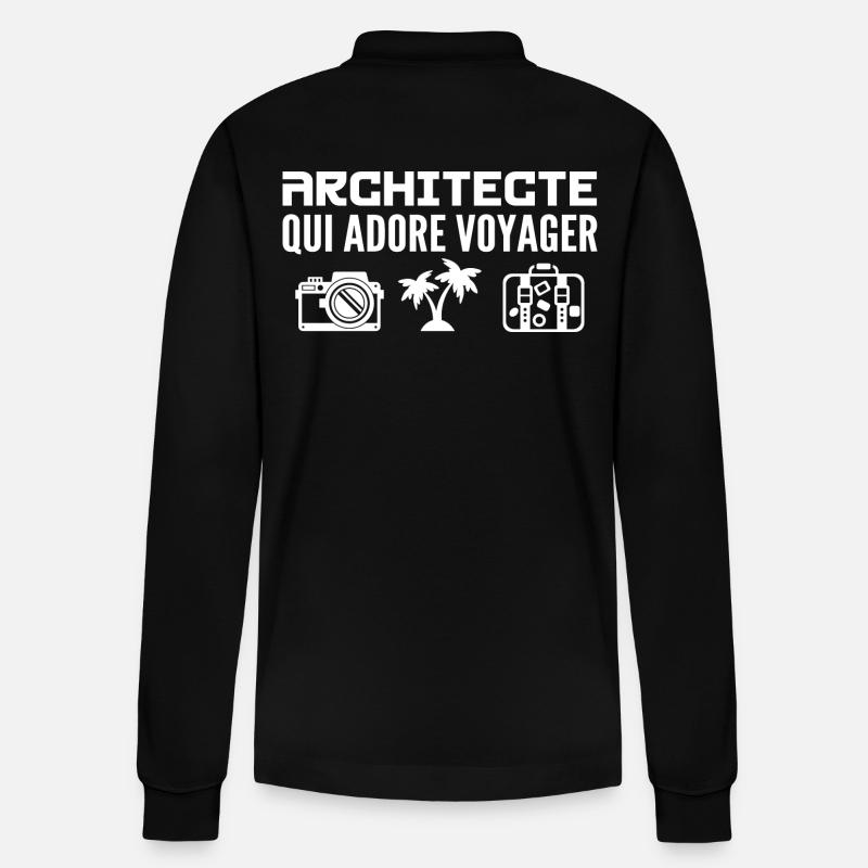 Reisende & Architekten: Leidenschaft & Entdeckung - Stanley/Stella Unisex Bio-Langarm-Poloshirt Prepster - Schwarz