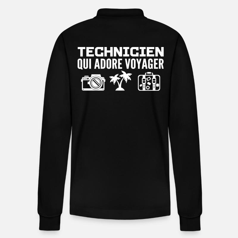 Reisende & Techniker: Leidenschaft & Entdeckung - Stanley/Stella Unisex Bio-Langarm-Poloshirt Prepster - Schwarz