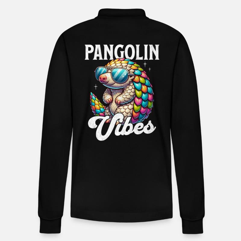 Pangolin Vibes Conservationniste Pangolin Fan - Polo à manches longues bio PREPSTER Stanley/Stella Unisexe - noir