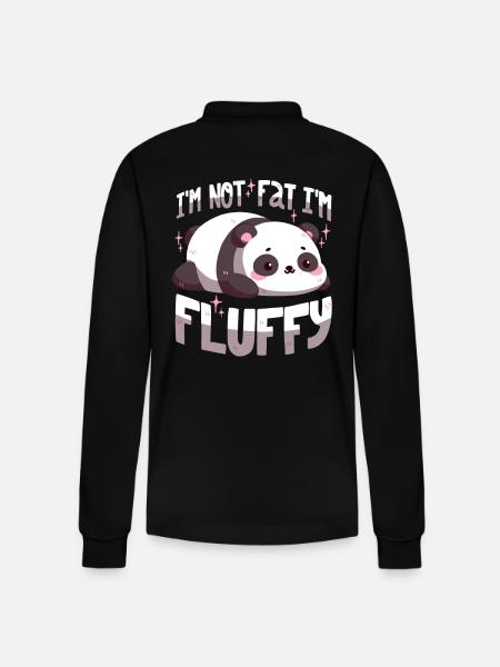 I'm not fat, I'm fluffy - Stanley/Stella Organic Unisex Long-Sleeved Polo Shirt Prepster - black
