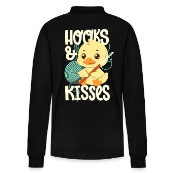 Hooks And Kisses - Stanley/Stella Unisex Bio-Langarm-Poloshirt Prepster - Schwarz - Hinten - Anna (173cm)