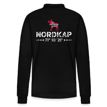 Norwegen Norway Norge Skandinavien Nordkap - Stanley/Stella Unisex Bio-Langarm-Poloshirt Prepster - Schwarz - Hinten - Anna (173cm)