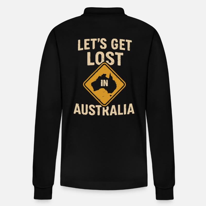 Perdons-nous en Australie - Polo à manches longues bio PREPSTER Stanley/Stella Unisexe - noir