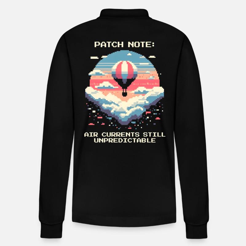 Luftströmung chaotisch | Ballonfahrt Thermik - Stanley/Stella Unisex Bio-Langarm-Poloshirt Prepster - Schwarz