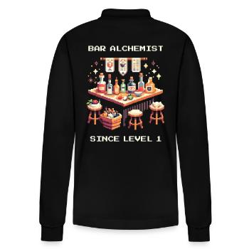 Bar Alchimiste | Mixologie active depuis le niveau 1 - Polo à manches longues bio PREPSTER Stanley/Stella Unisexe - noir - Dos - Anna (173cm)