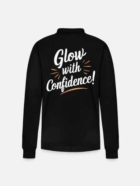 Glow with Confidence Motivation - Stanley/Stella Organic Unisex Long-Sleeved Polo Shirt Prepster - black