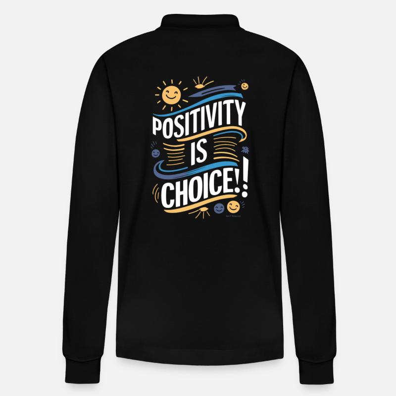 La positivité est un choix - Polo à manches longues bio PREPSTER Stanley/Stella Unisexe - noir