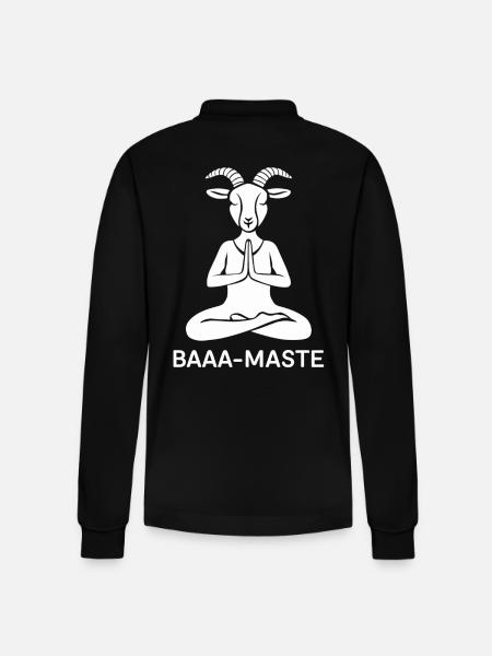 Baaa-Maste Goats Yoga Relaxation - Stanley/Stella Organic Unisex Long-Sleeved Polo Shirt Prepster - black