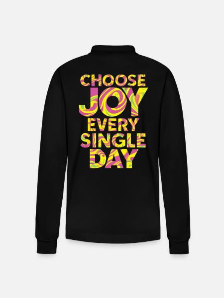 Choose Joy Every Single Day - Stanley/Stella Organic Unisex Long-Sleeved Polo Shirt Prepster - black