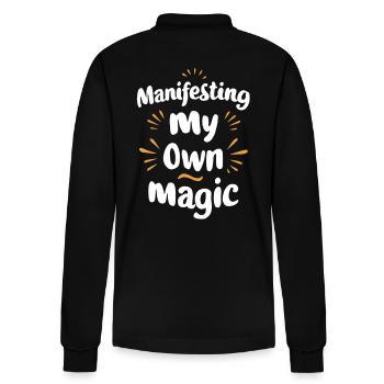 Manifesting My Own Magic Motivation - Stanley/Stella Unisex Bio-Langarm-Poloshirt Prepster - Schwarz - Hinten - Anna (173cm)