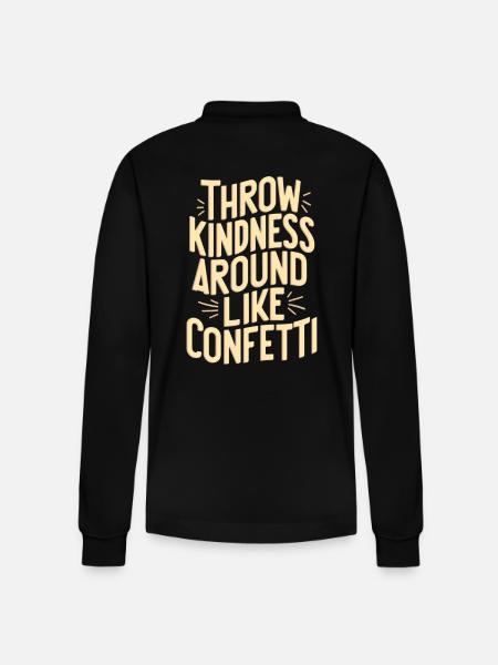 Litter friendliness like confetti - Stanley/Stella Organic Unisex Long-Sleeved Polo Shirt Prepster - black