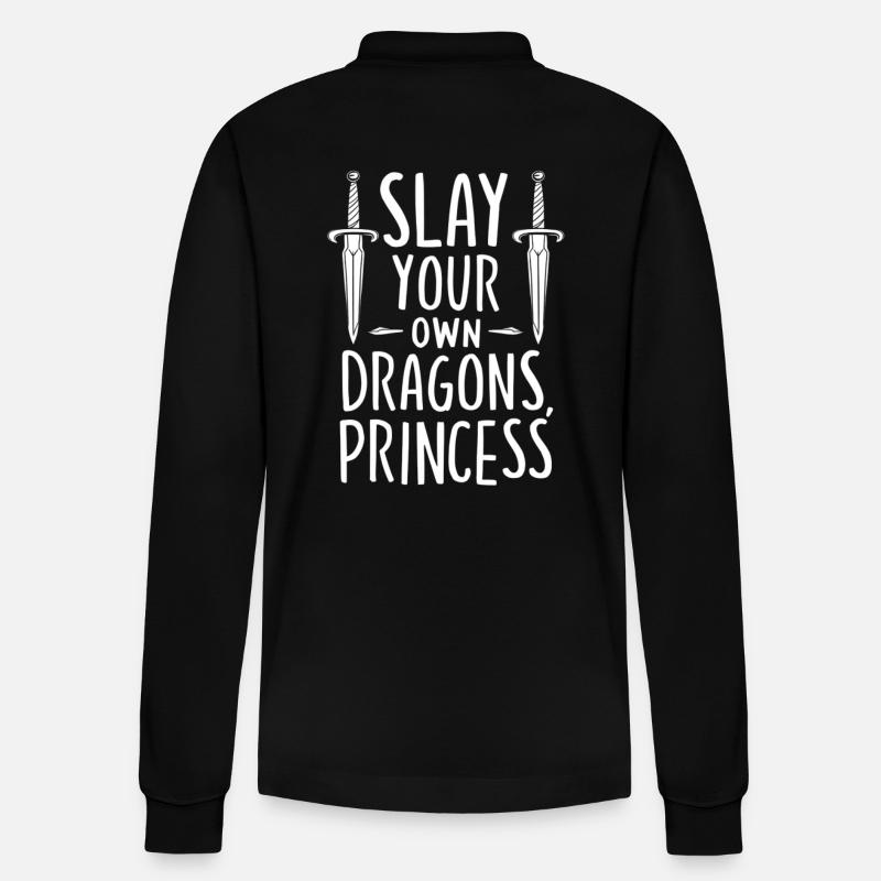 Tuez votre propre princesse dragons - Polo à manches longues bio PREPSTER Stanley/Stella Unisexe - noir