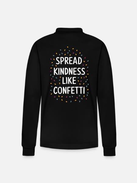 Spread kindness like confetti - Stanley/Stella Organic Unisex Long-Sleeved Polo Shirt Prepster - black